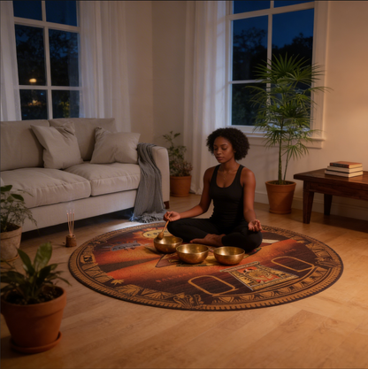 Ancient Egyptian Meditation Round Rug