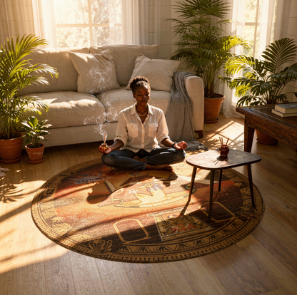 Ancient Egyptian Meditation Round Rug